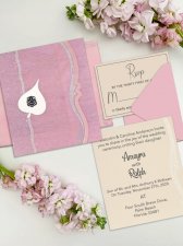 Blush Pink Shimmery Embossed Wedding Card
