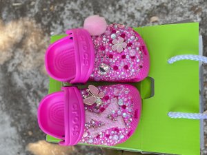 adorable pink baby crocs