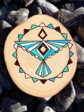 Handmade Limpid Falcon Amulet on Ash-Tree