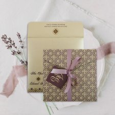 Purple Shimmery Screen Printed Wedding Invitation