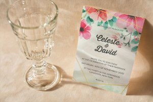 White Matte Screen Printed Wedding Invitation: Grassland