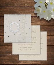 Pearl Shimmery Floral Themed - Embossed Wedding Card