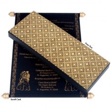 Black Velvet Scroll Wedding Invitation