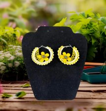 Women?s hoop earrings mini rose earrings new handmade style