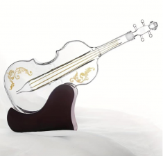HANDMADE Elegant Violin-Shaped Glass Decanter, 33.81oz - Exquisite Handcrafted