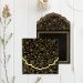 Black Wooly Floral Themed Wedding Invitation