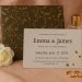 Brown Shimmery Screen Printed Wedding Invitation