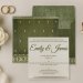 Dark Olive Green Wooly Foil Stamped Wedding Card