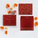 Wine Red Shimmery Screen-Printed Wedding Invitation