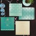 Turquoise Shimmery Butterfly Themed - Screen Printed Wedding Card