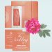 Burnt Orange Shimmery Foil Stamped Wedding Invitation