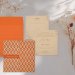 Dark Salmon Matte Screen Printed Wedding Invitation