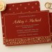 Red Handmade Cotton Screen Printed Wedding Card
