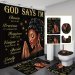 4Pcs African Girl Prayer Bathroom Shower Curtain Set